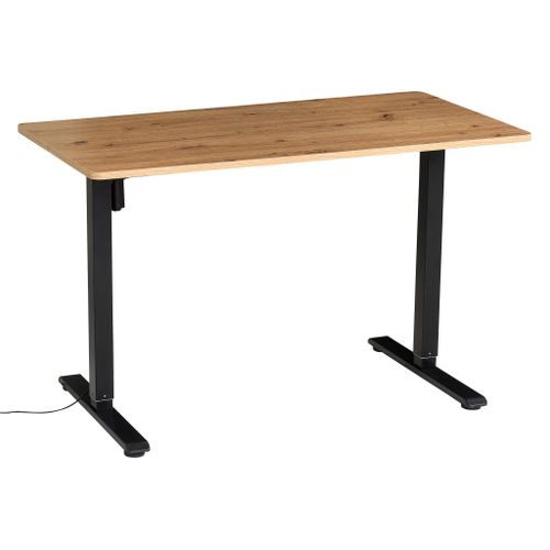 Bureau assis / debout LOUIS Imitation chêne et noir