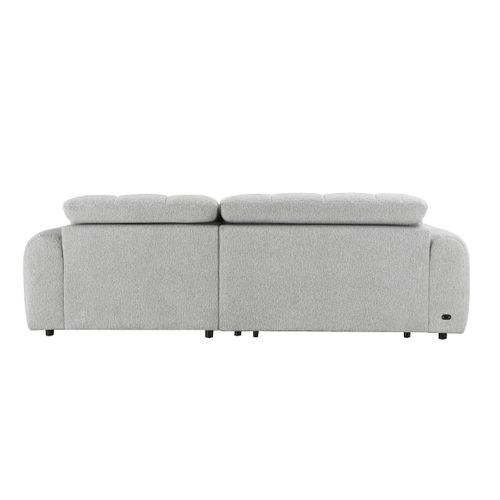 Canapé relax électrique CHARLES méridienne droite gris clair vue de derrière
