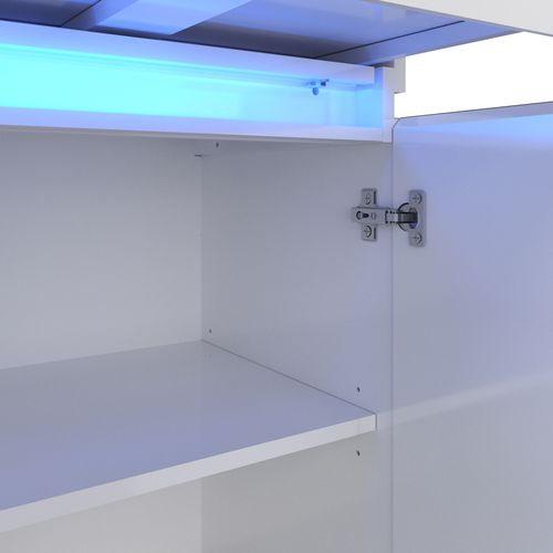 Buffet LED 4 portes L.220 LUDIVINE blanc brillant