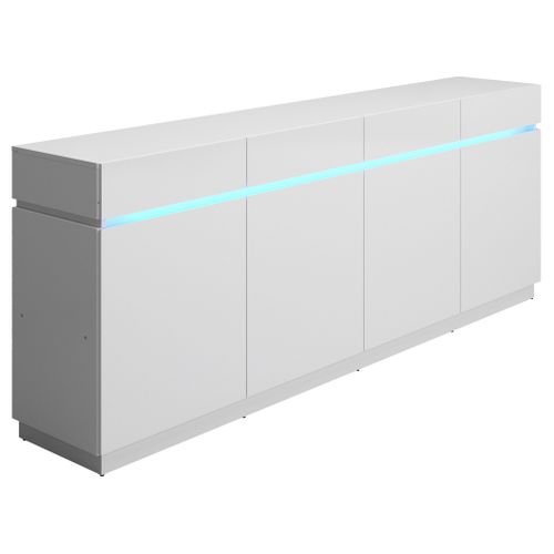 Buffet LED 4 portes L.220 LUDIVINE blanc brillant
