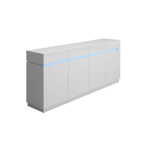Buffet LED 4 portes L.200 LUDIVINE blanc brillant