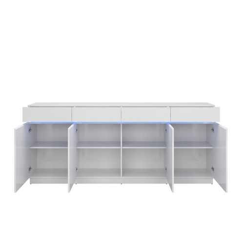 Buffet LED 4 portes L.200 LUDIVINE blanc brillant