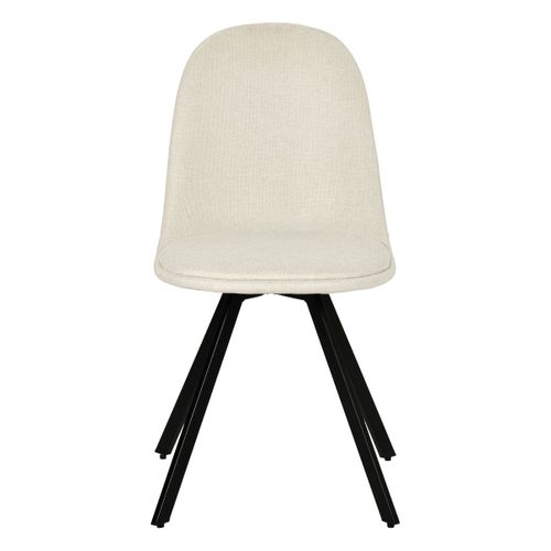 Lot de 4 chaises pivotantes ROSE tissu beige