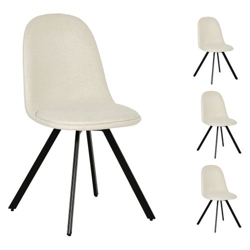 Lot de 4 chaises pivotantes ROSE tissu beige - Chaise BUT