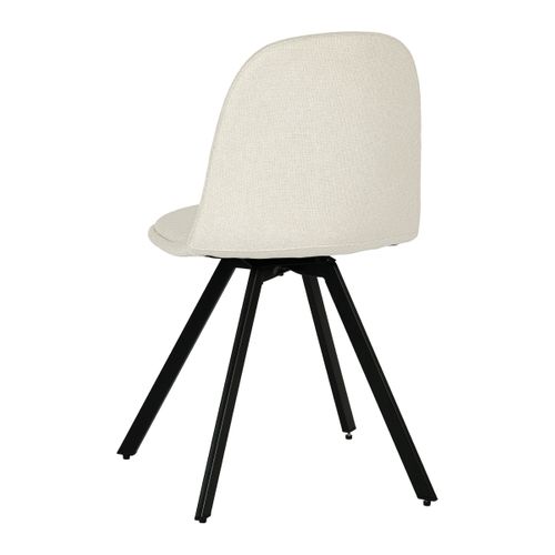 Lot de 4 chaises pivotantes ROSE tissu beige