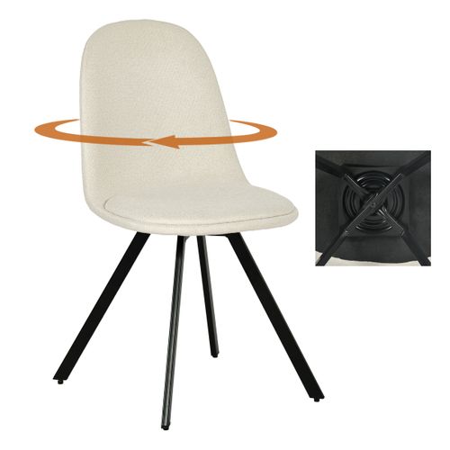 Lot de 4 chaises pivotantes ROSE tissu beige