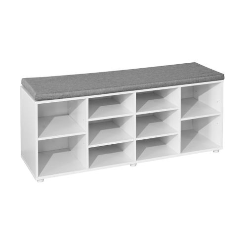 Banc à chaussures L. 104 cm LEO Blanc vue 3/4