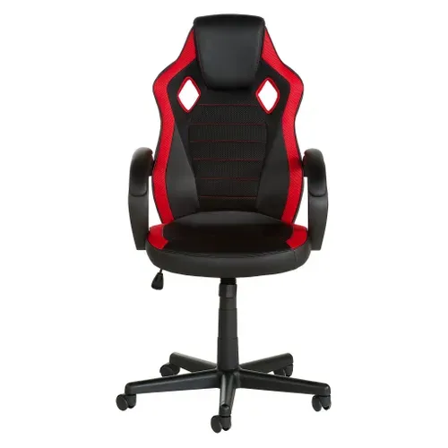 Fauteuil de bureau TURBO 3 Noir et rouge vue de face