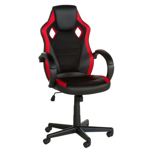 Fauteuil de bureau TURBO 3 Noir et rouge vue 3/4
