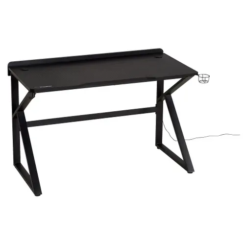 Bureau gamer avec LED BXGAMING Noir EZIO vue 3/4