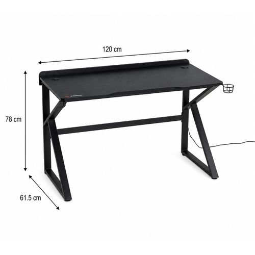 Bureau gamer avec LED BXGAMING Noir EZIO