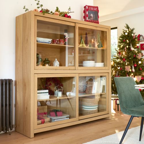 Vitrine MAVIN Imitation chêne