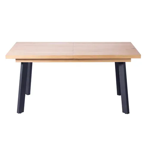 Table  extensible L.160/210 cm MADELEINE Imitation chêne / noir vue de face