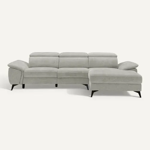 Canapé angle relax méridienn d NEWPORT III tissu grège vue de face