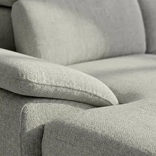 Canapé angle relax méridienn g NEWPORT III tissu grège vue détaillée