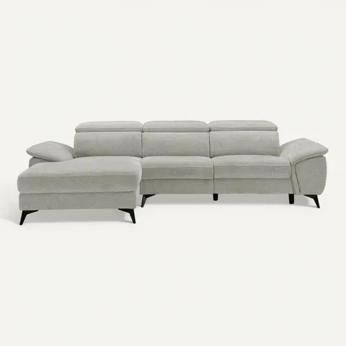 Canapé angle relax méridienn g NEWPORT III tissu grège vue de face