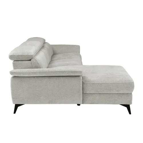 Canapé angle relax méridienn g NEWPORT III tissu grège vue de profil