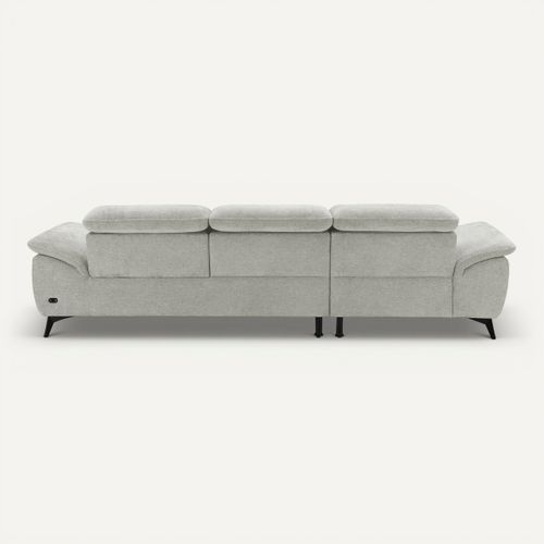 Canapé angle relax méridienn g NEWPORT III tissu grège vue de derrière