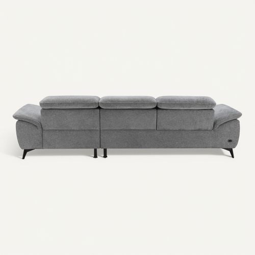 Canapé angle relax méridienn d NEWPORT III tissu gris foncé vue de derrière