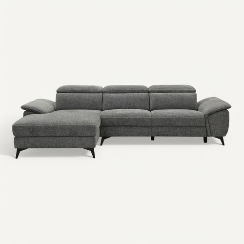 Canapé angle relax méridienn g NEWPORT III tissu gris foncé vue de face