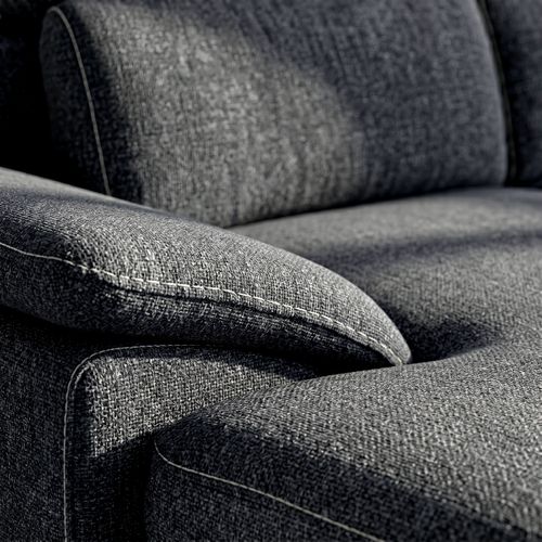 Canapé angle relax méridienn g NEWPORT III tissu noir vue détaillée