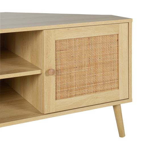 Meuble TV D'angle BEA imitation chêne vue détaillée