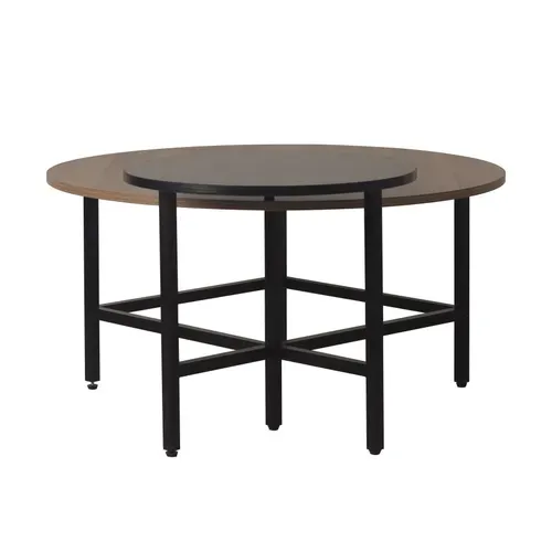 Table basse EDDY imitation noir et chêne