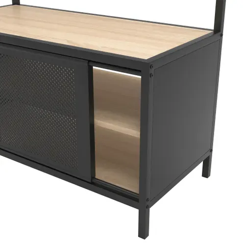 Vestiaire L.80 cm OSKAR Imitation chêne et métal noir vue détaillée