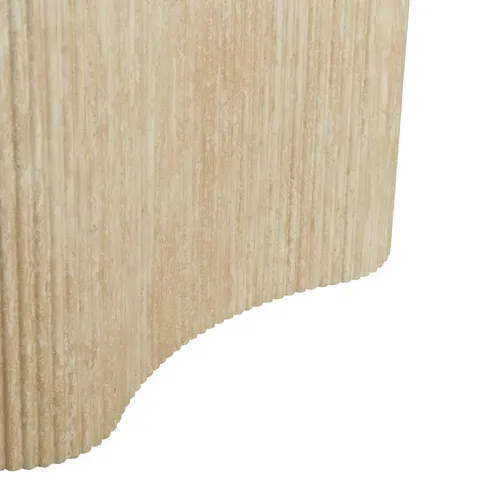 Table de séjour RAELA 180cm effet travertin vue accessoires