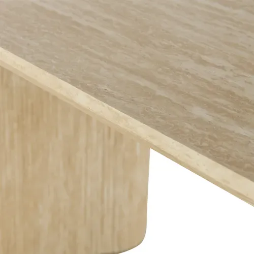 Table de séjour RAELA 180cm effet travertin vue détaillée