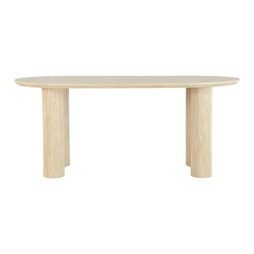 Table de séjour RAELA 180cm effet travertin vue de face