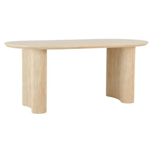 Table de séjour RAELA 180cm effet travertin vue 3/4