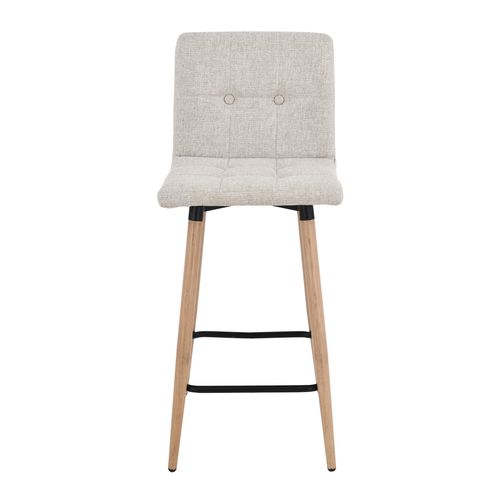 Lot de 2 tabourets de bar H. 63 cm MEVIK beige vue de face