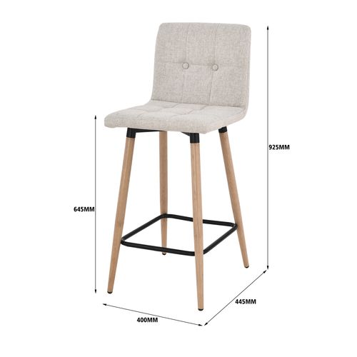 Lot de 2 tabourets de bar H. 63 cm MEVIK beige