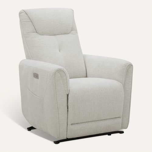 Fauteuil relax électrique KANSAS tissu beige vue 3/4