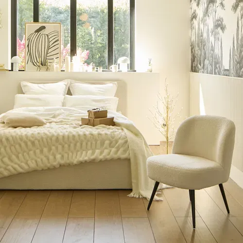 Fauteuil DAHLIA tissu doux vue d'ambiance 1