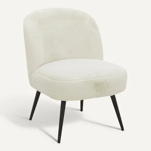 Fauteuil DAHLIA tissu doux vue 3/4