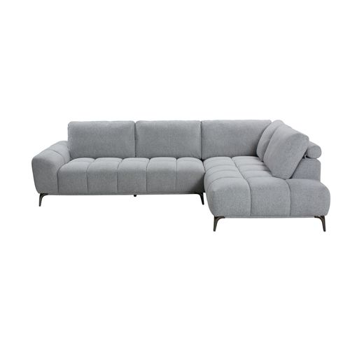 Canapé d'angle droit LOTTIE tissu gris