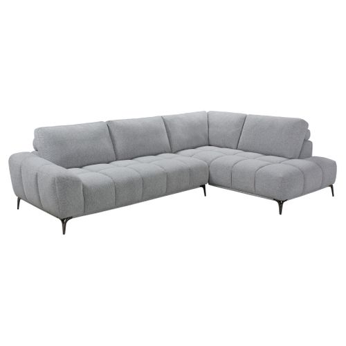 Canapé d'angle droit LOTTIE tissu gris