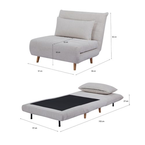 Fauteuil convertible IGLOO tissu beige