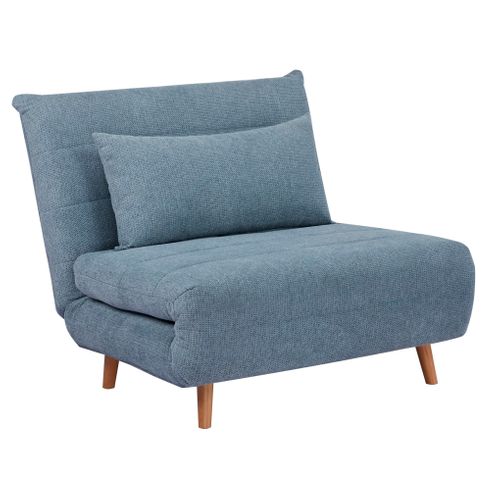 Fauteuil convertible IGLOO tissu bleu vue 3/4