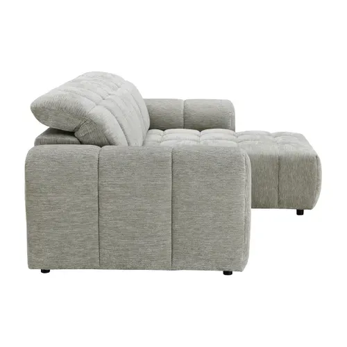 Canapé relax électrique CHARLES II méridienne droite grege vue de profil