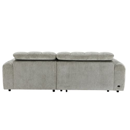 Canapé relax électrique CHARLES II méridienne droite grege vue de derrière