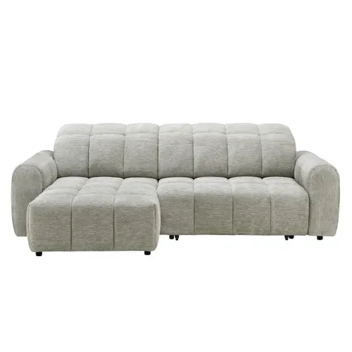 Canapé relax électrique CHARLES II méridienne gauche grege vue de face