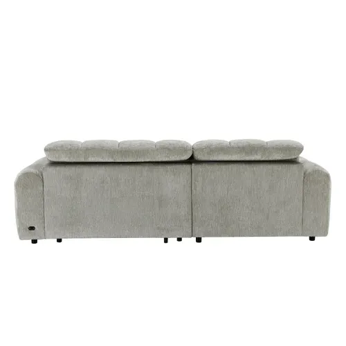 Canapé relax électrique CHARLES II méridienne gauche grege vue de derrière