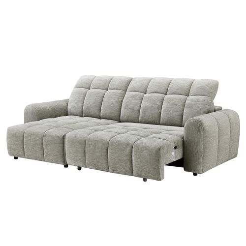 Canapé relax électrique CHARLES II méridienne gauche grege