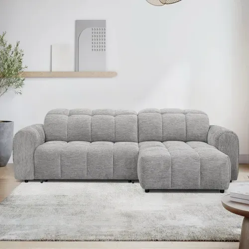 Canapé relax électrique CHARLES II méridienne droite gris clair