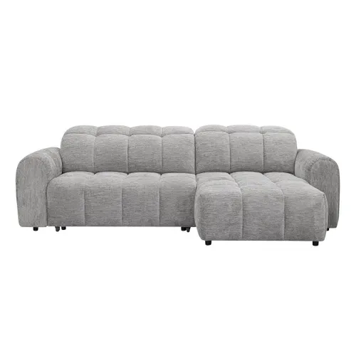 Canapé relax électrique CHARLES II méridienne droite gris clair