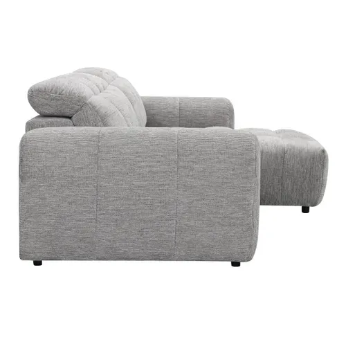 Canapé relax électrique CHARLES II méridienne droite gris clair