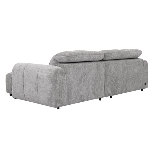 Canapé relax électrique CHARLES II méridienne droite gris clair